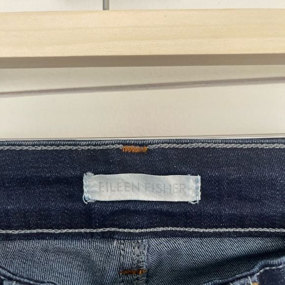 Eileen Fisher Organic Cotton Blend Dark Wash Jeans - Picture 3 of 6